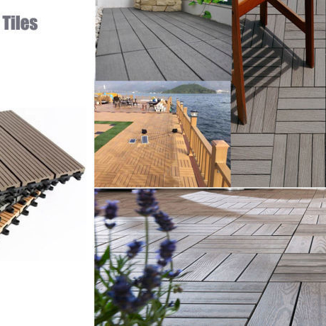 Wood composite tile for outdoor balcony terrace use DIY tiles wpc decking